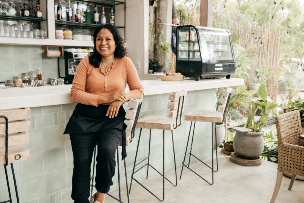 woman at snack bar