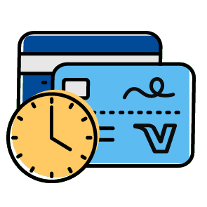 Credit cards with clock