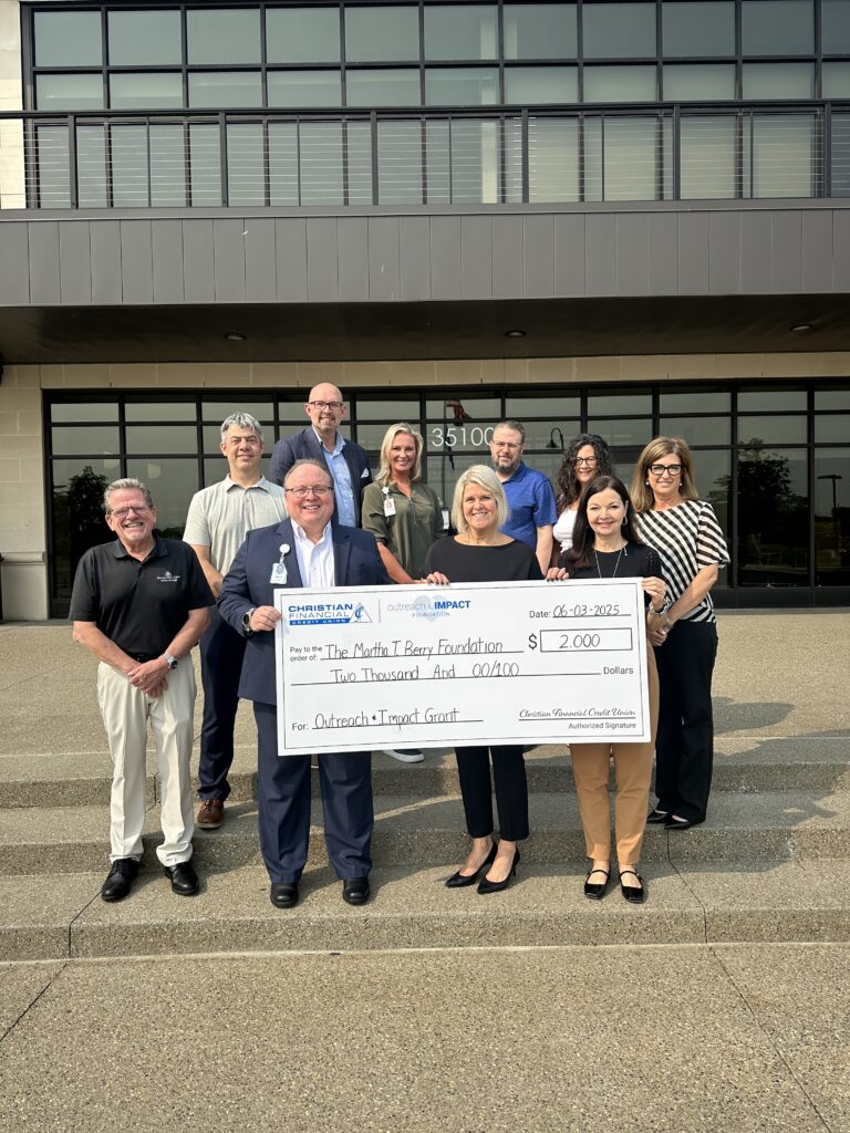 Check presentation to the Martha T. Berry Foundation