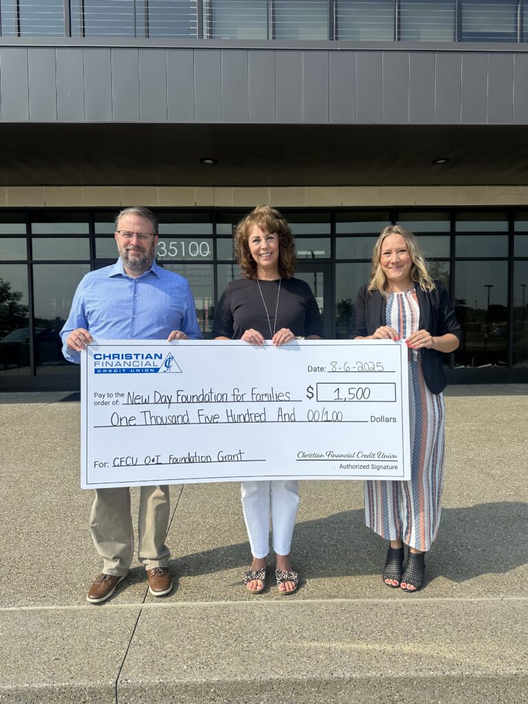 Check presentation to New Day Foundation for Families